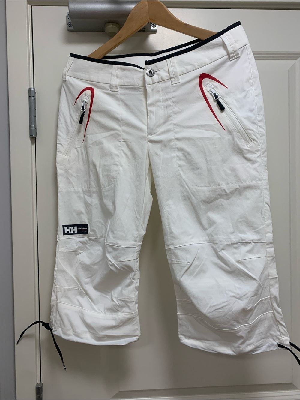 Helly Hansen White Capri Shorts with Red Accents